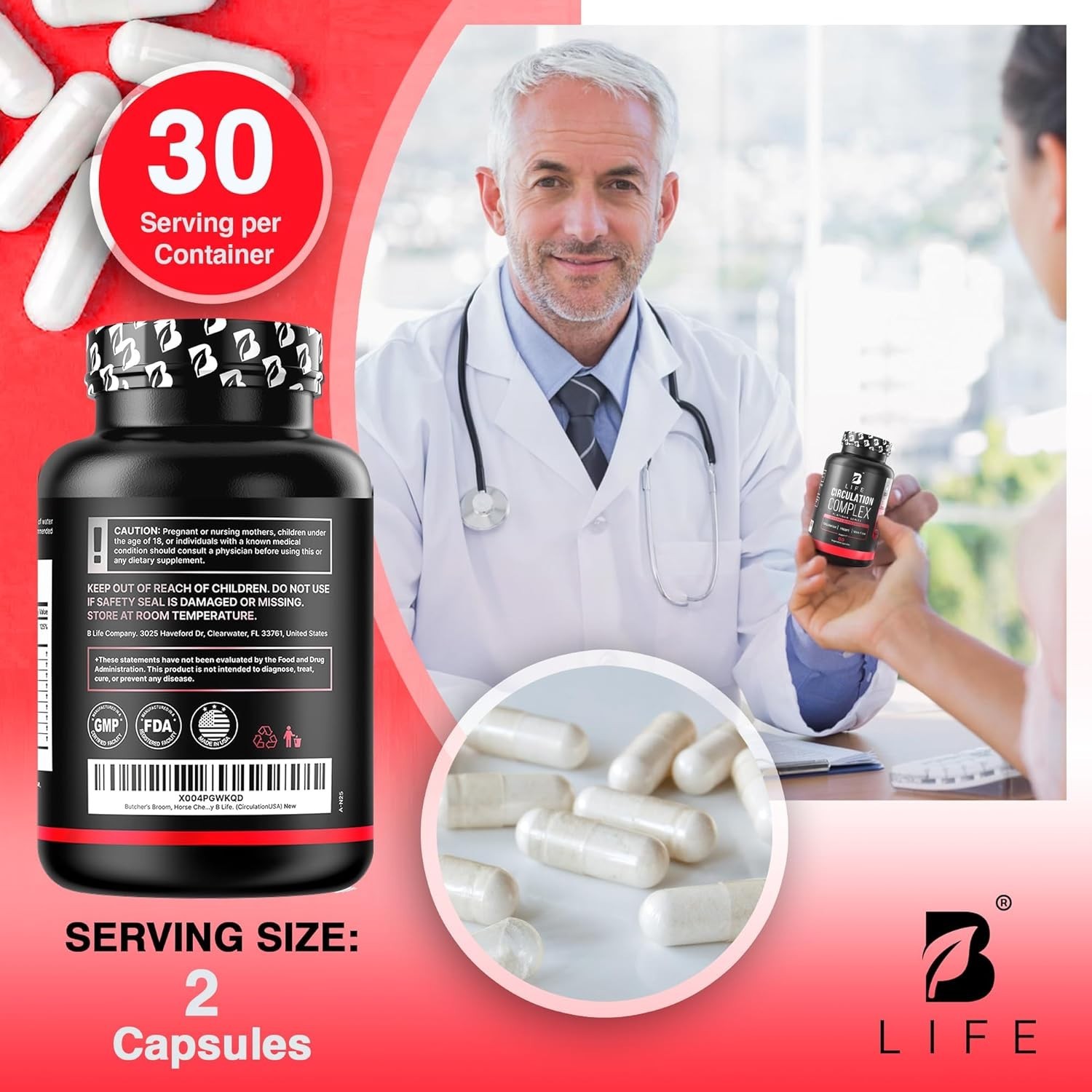 TWO PACK Circulation Complex for Varicose Veins – Resveratrol, Horse Chestnut