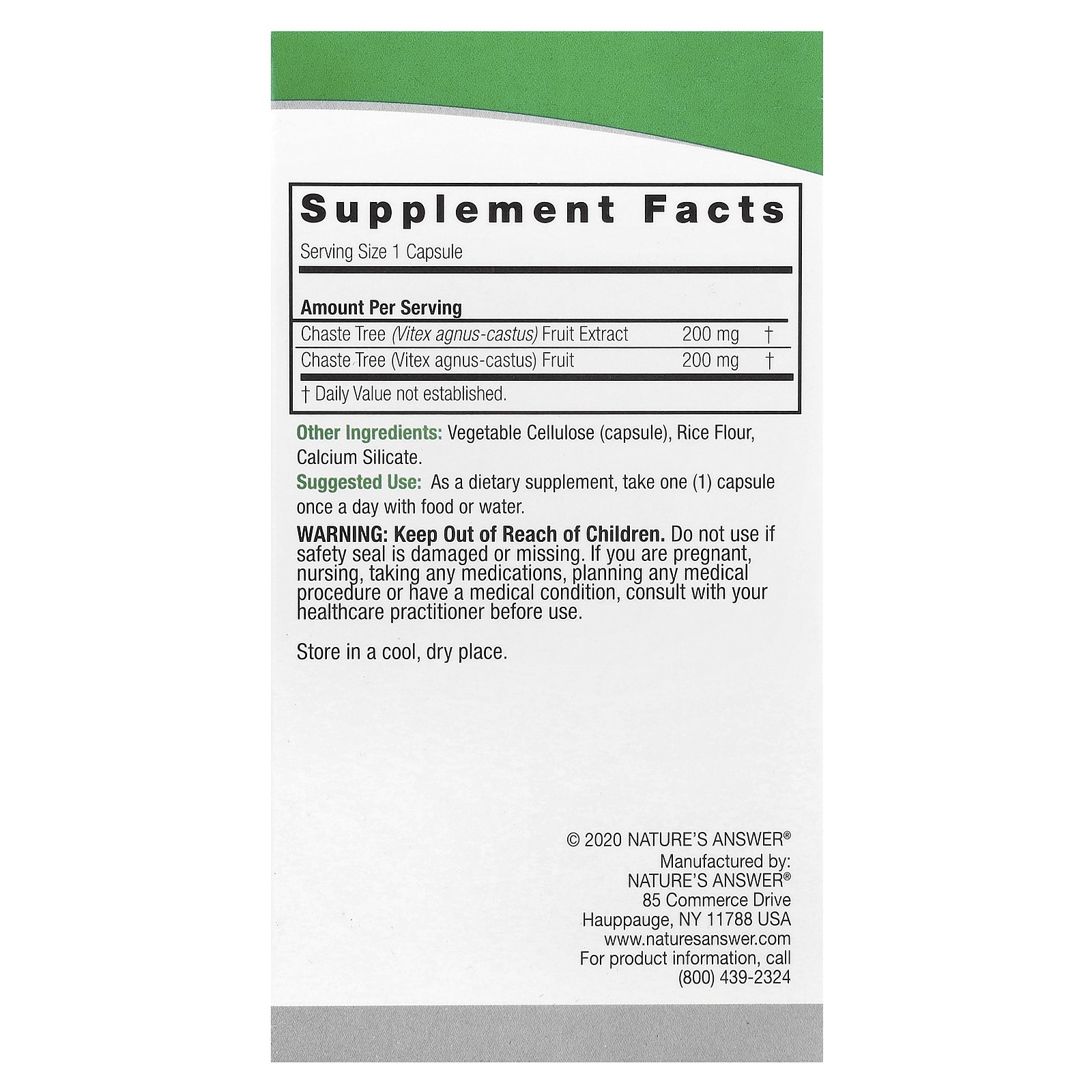 Chasteberry, Vitex Agnus-Castus, 400 mg, 90 Vegetarian Capsules