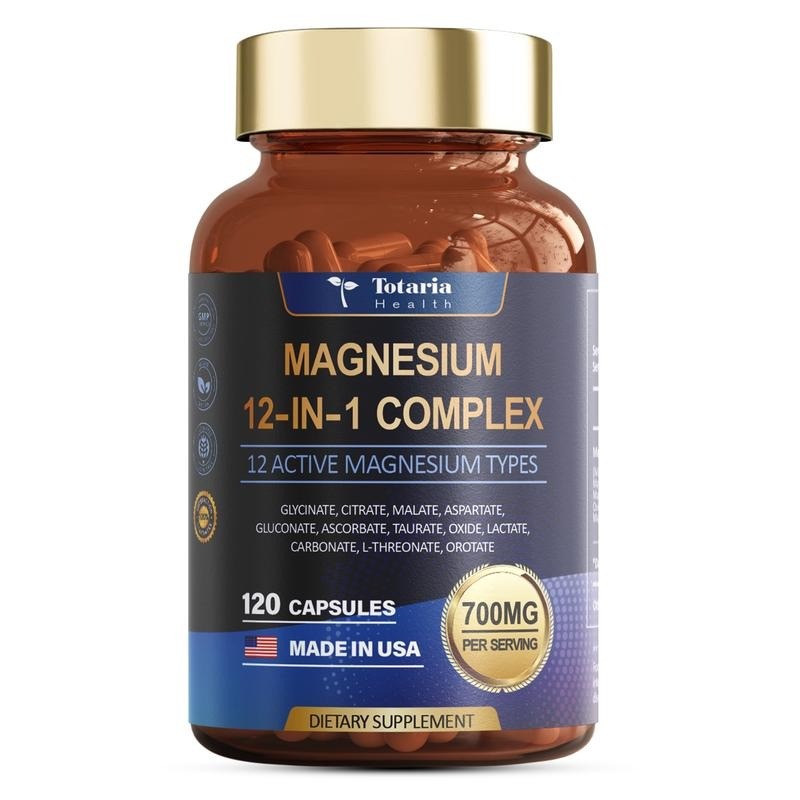 Magnesium 12 in 1 Complex 700mg – Glycinate Citrate Malate Taurate Support Daily