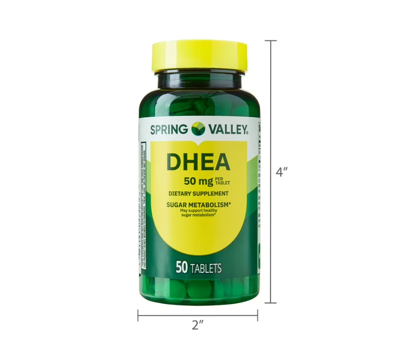 2 PACK Spring Valley DHEA 50mg Tablets, Dietary Supplement, 50 Count, PACK OF 2