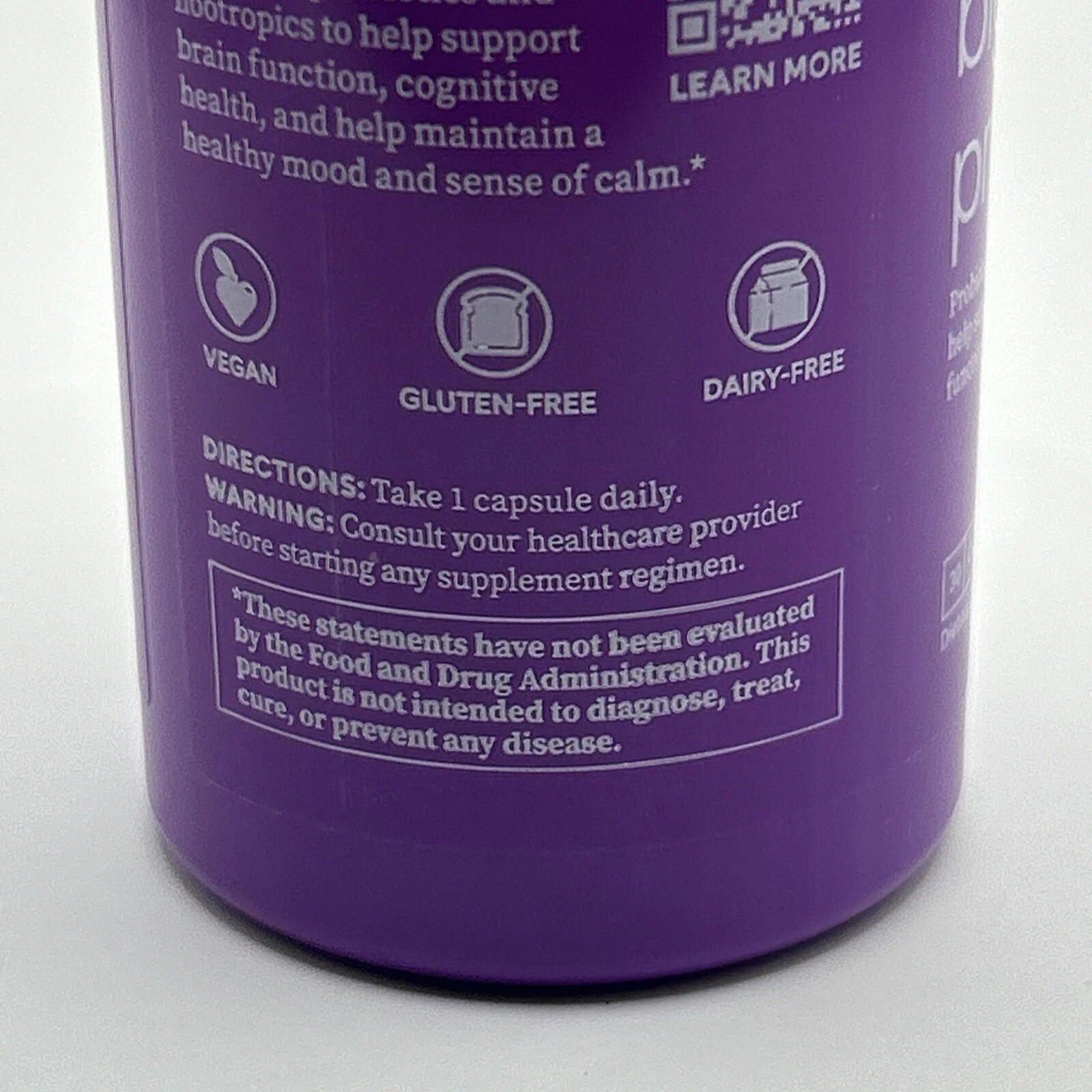 Love Wellness Big Brain Probiotics Nootropics Healthy Brain 30 Count Exp-01/2027