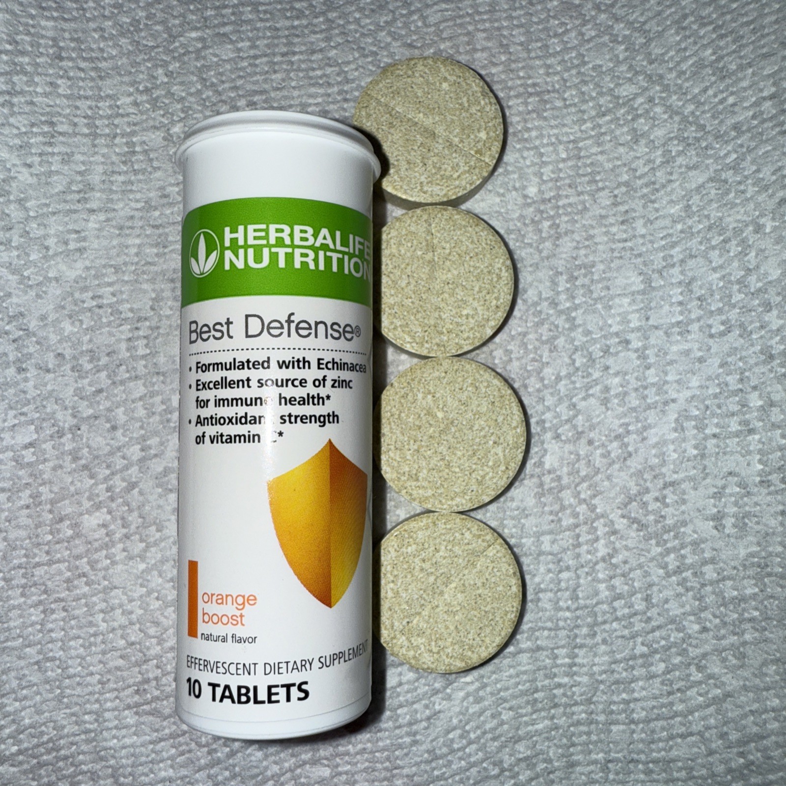 Herbalife Nutrition Best Defense Orange Effervescent Tablets 10ct Vitamin C Zinc