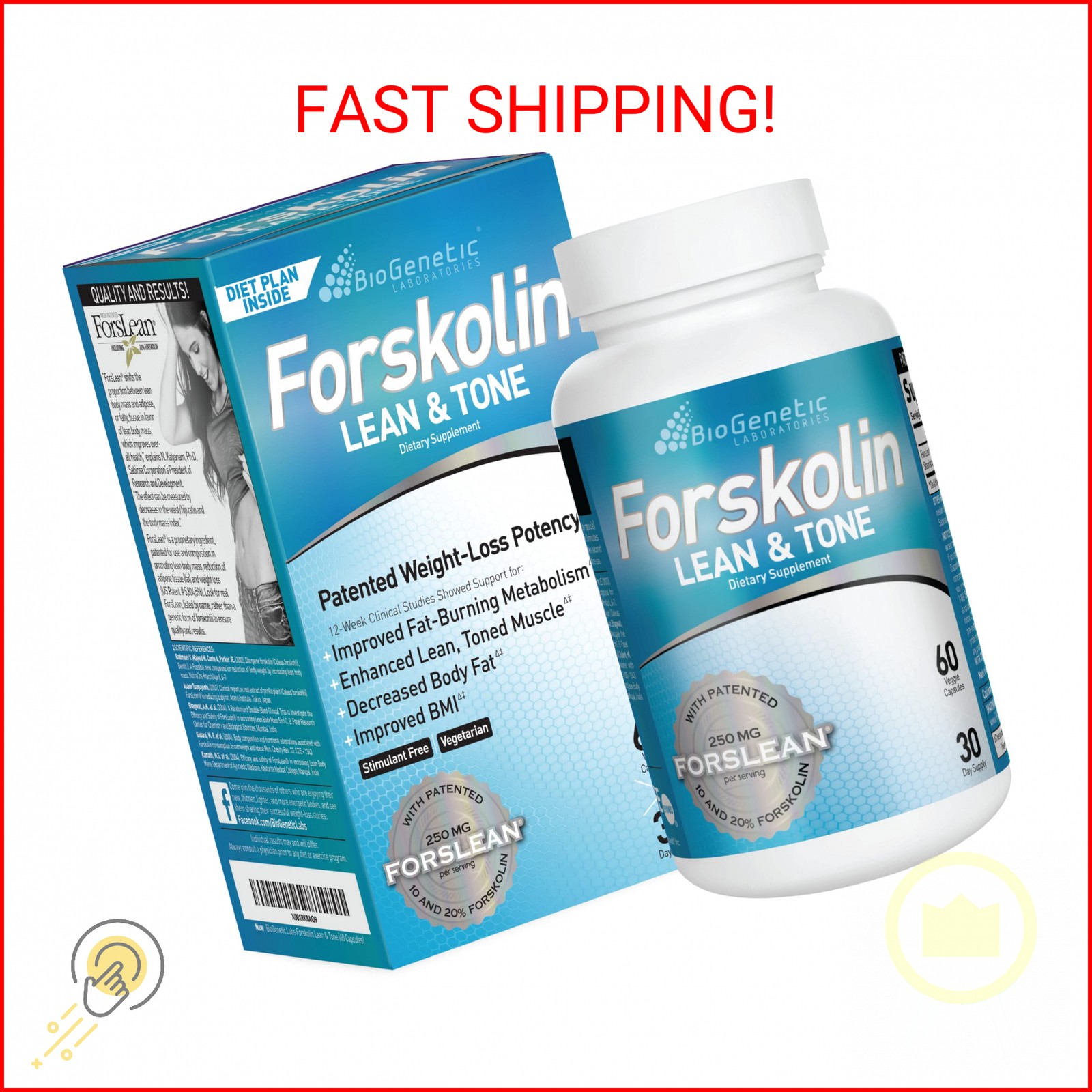 BioGenetic Laboratories Men and Women Forskolin Lean & Tone – Weight Loss Pills