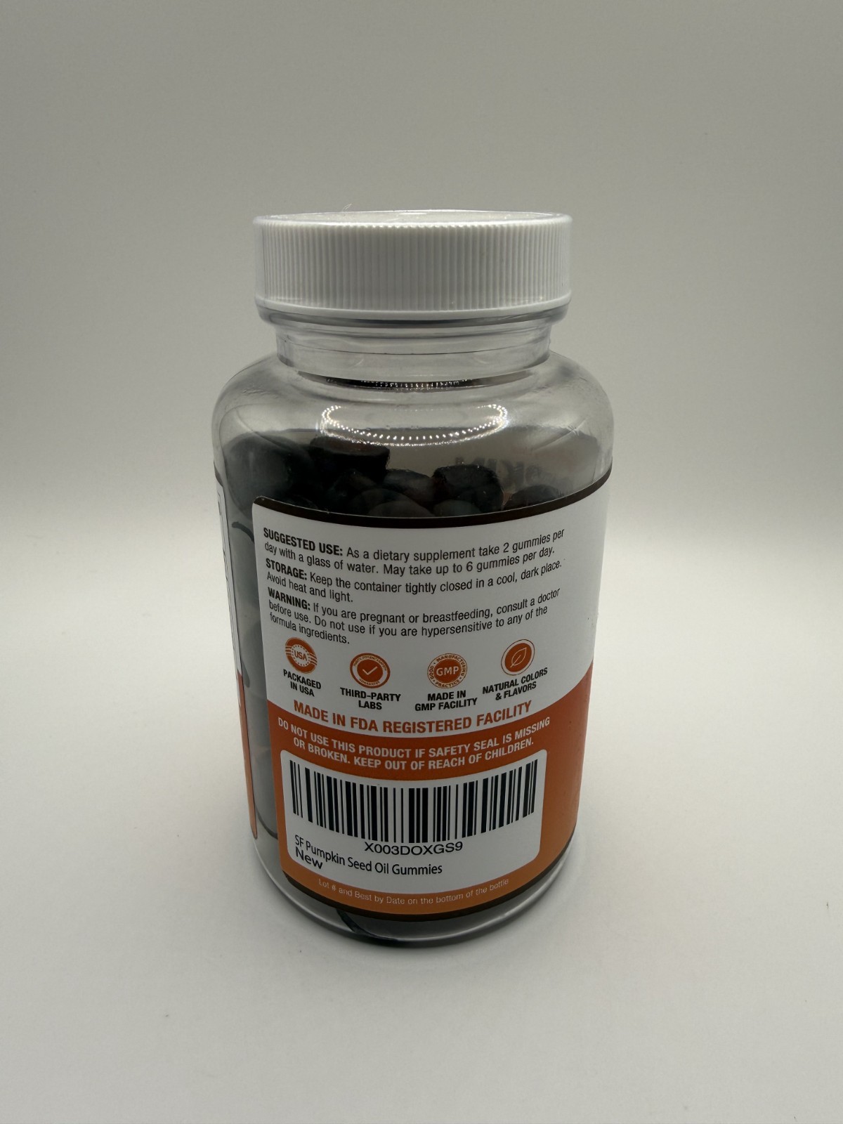 Purify Life Pumpkin Seed Oil Sugar-Free Natural Orange 60 Gummies – Brand New
