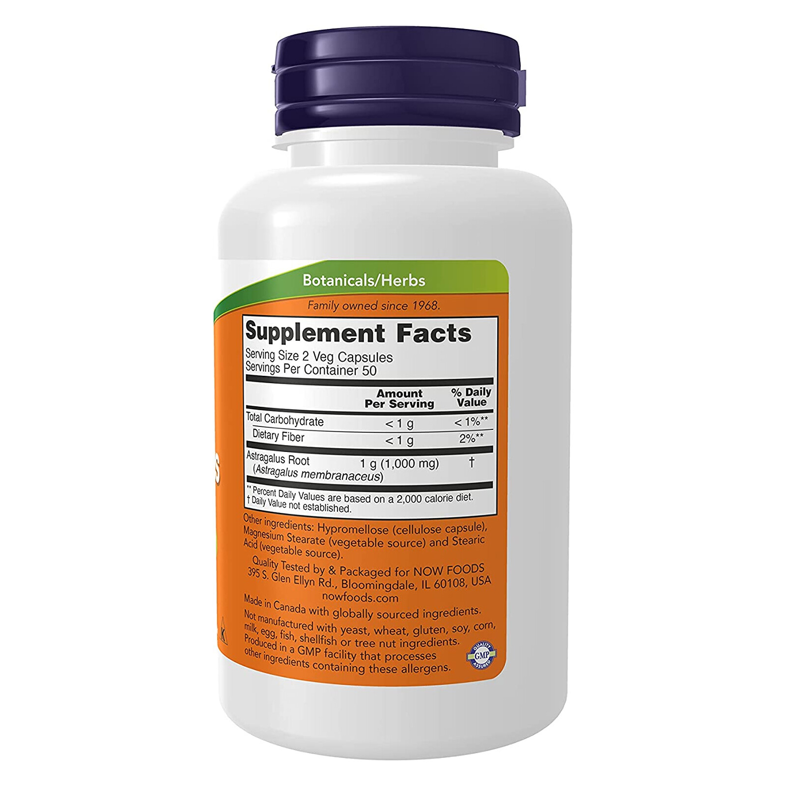 NOW FOODS Astragalus 500 mg 100 Veg Capsules