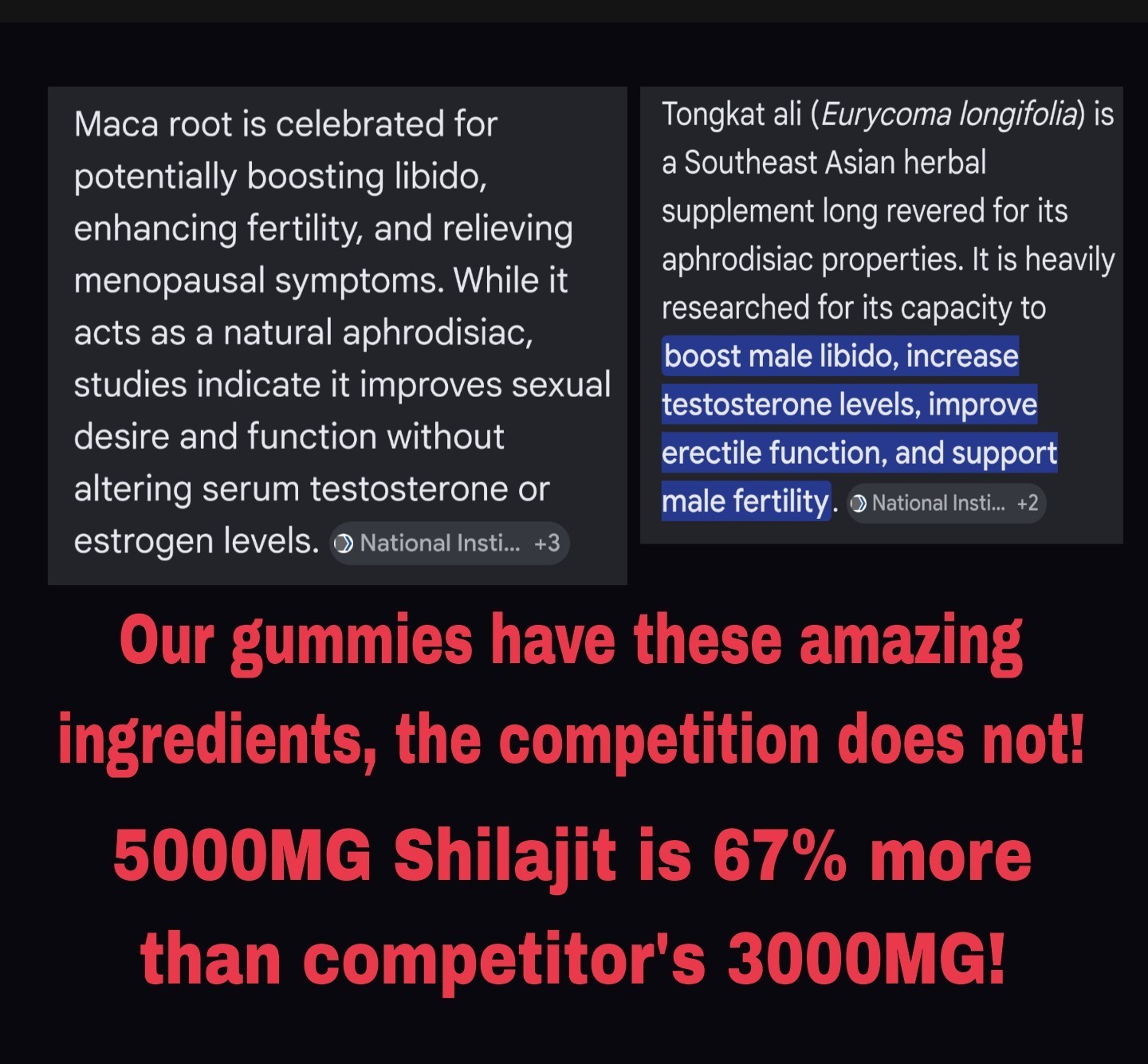 (1) Organic 5000mg Shilajit Gummies Himalayan for Energy & Wellness Supplements