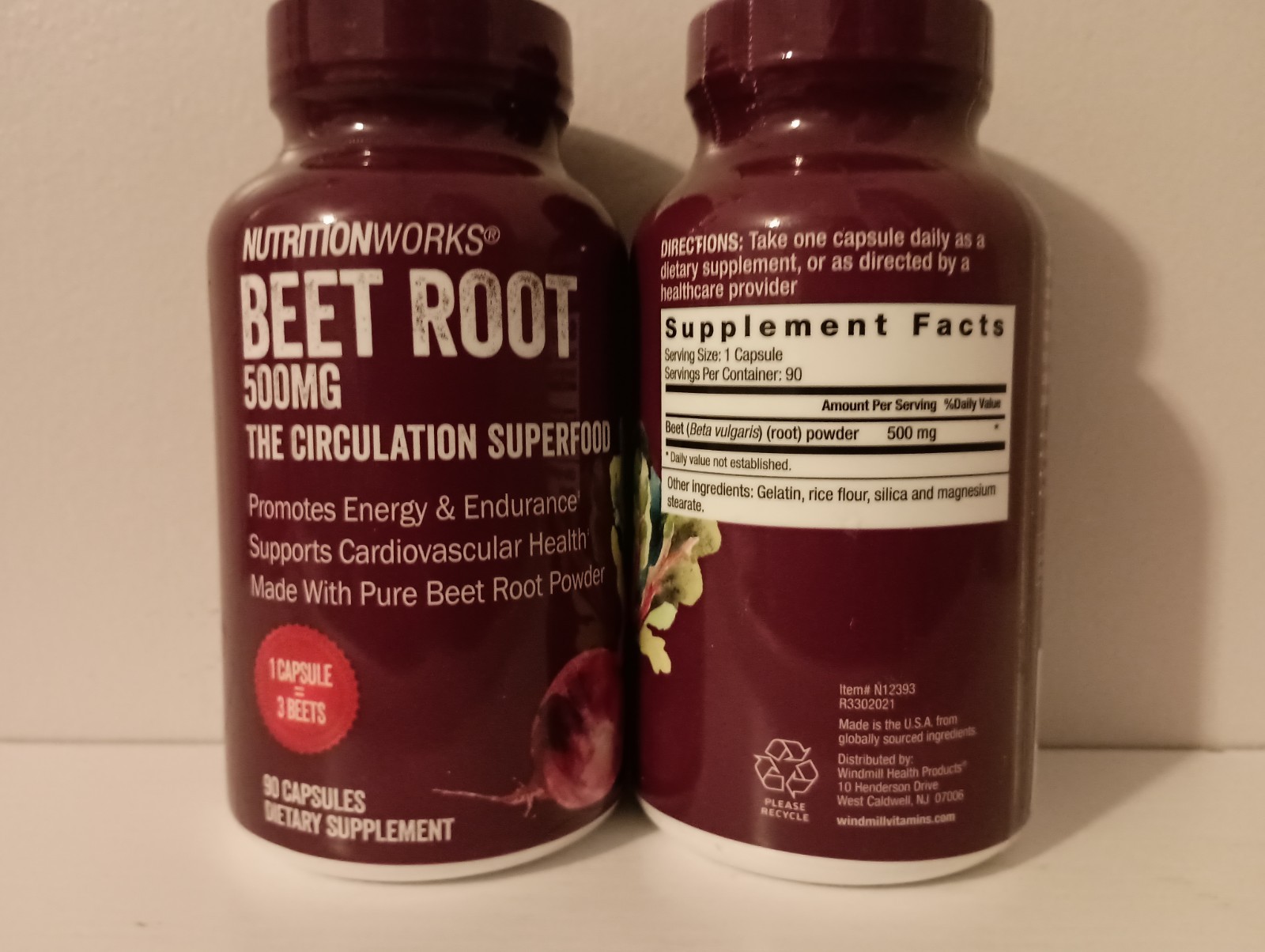 Nutritionworks® Beet Root Capsules The Circulation Superfood 90 Count (2 Pack)