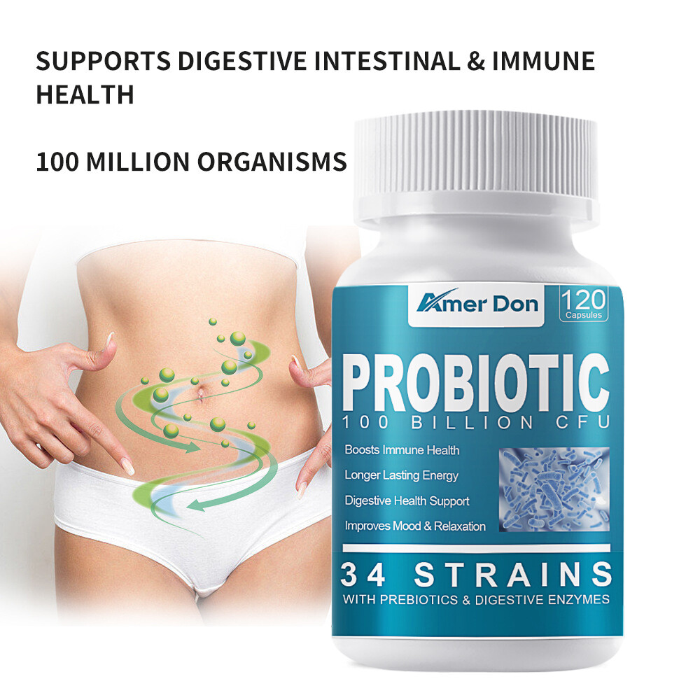 Prebiotic & Probiotics 120 Capsules 100 Billion CFU Constipation Bloating Relief