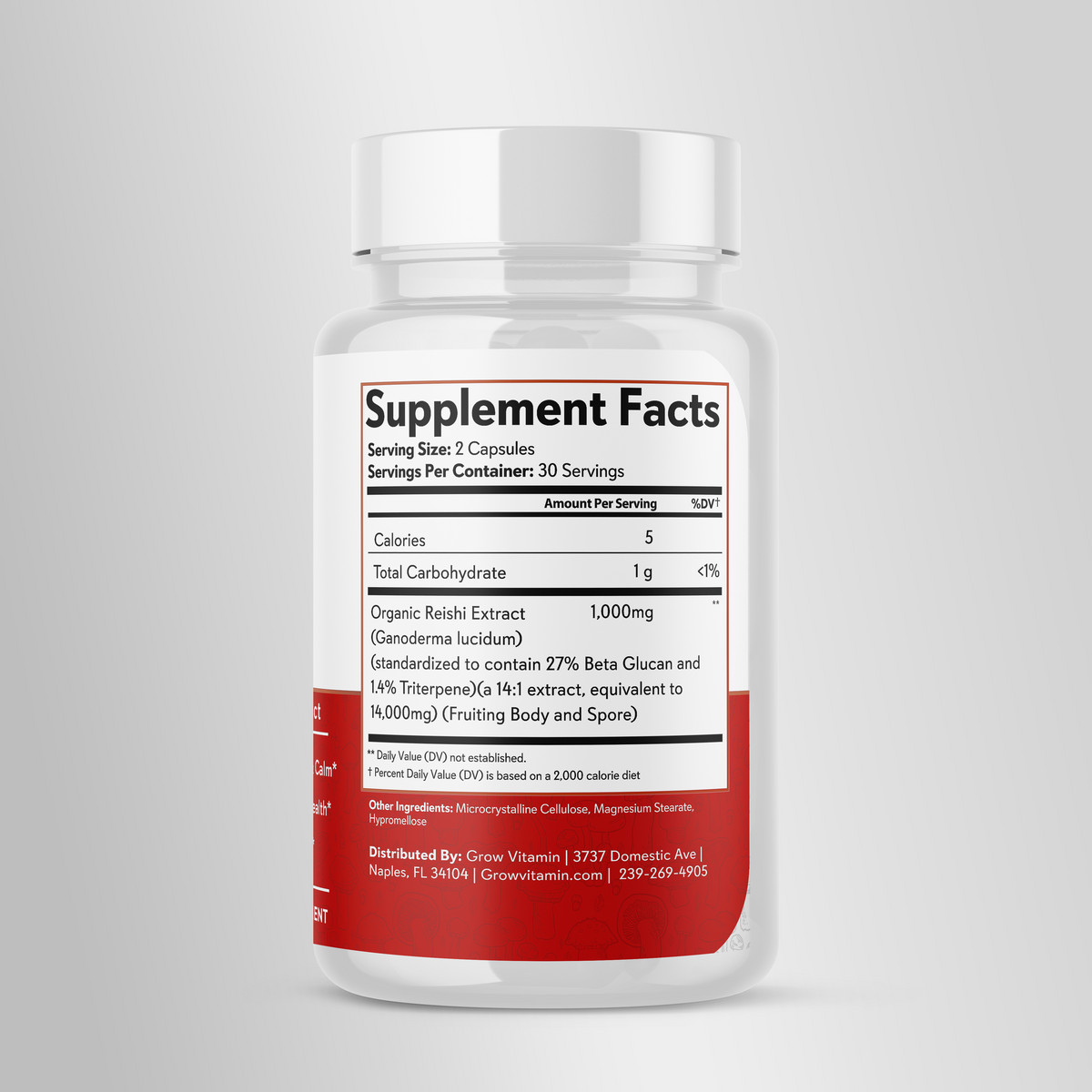 Reishi Mushroom Supplement 14,000mg – Ayurveda Nootropic Red Reishi Supplement