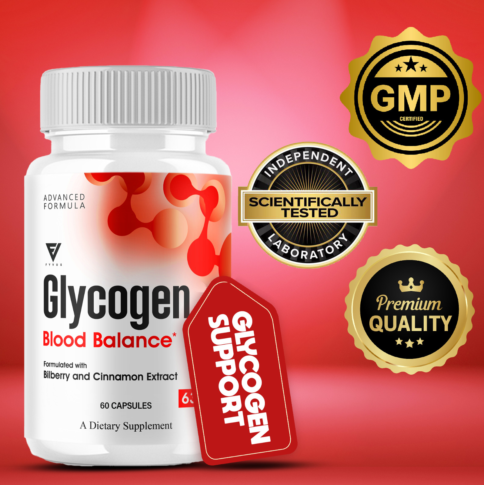 (3 Pack) Glycogen Blood Balance Supplement Glycogen BloodBalance (180 Capsules)