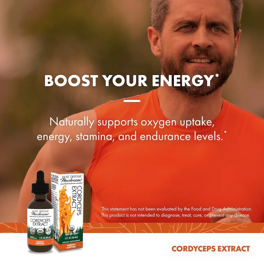 Fungi Perfecti Host Defense Cordyceps Extract 2 Oz Organic Energy Support