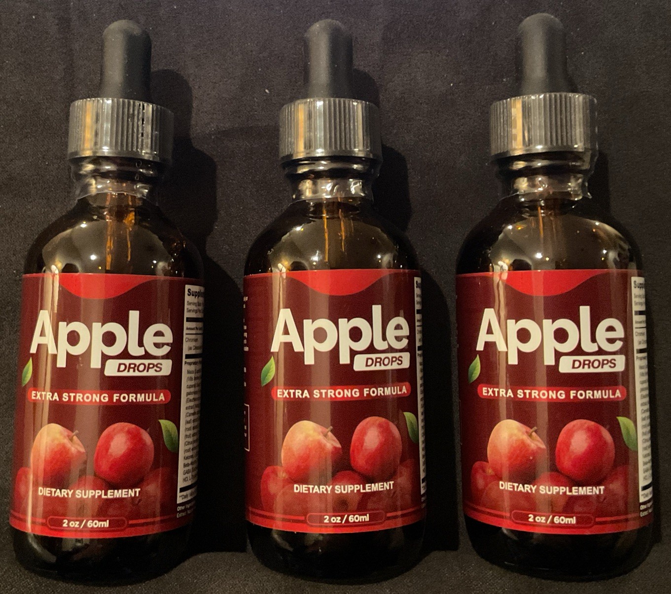 Apple Drops Extra Strong Formula Dietary Supplement 2 oz (Lot of 3)