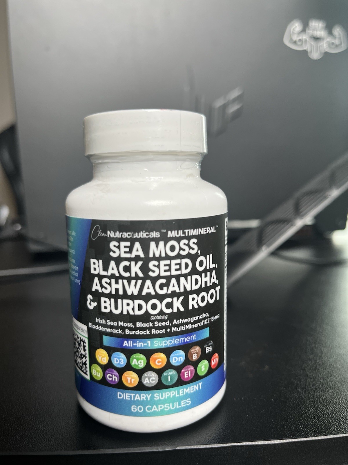 Clean Nutraceuticals Sea Moss Black Seed Oil Ashwagandha Burdock Root 60 Capsul…