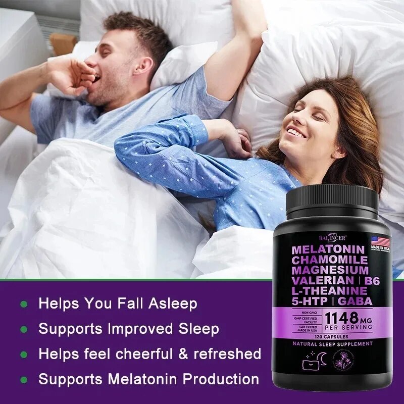 Sleep Support Capsules Improve Sleep Quality Relieve Stress Sleep w/Vitamin B6