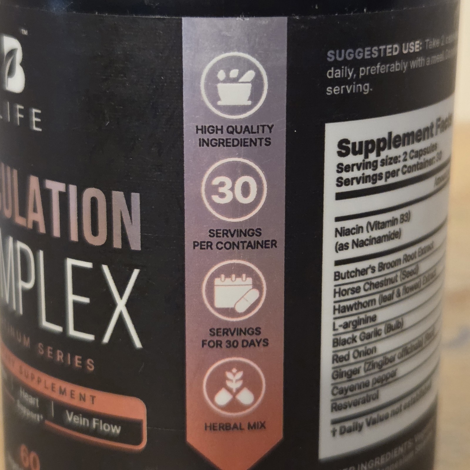 TWO PACK Circulation Complex for Varicose Veins – Resveratrol, Horse Chestnut