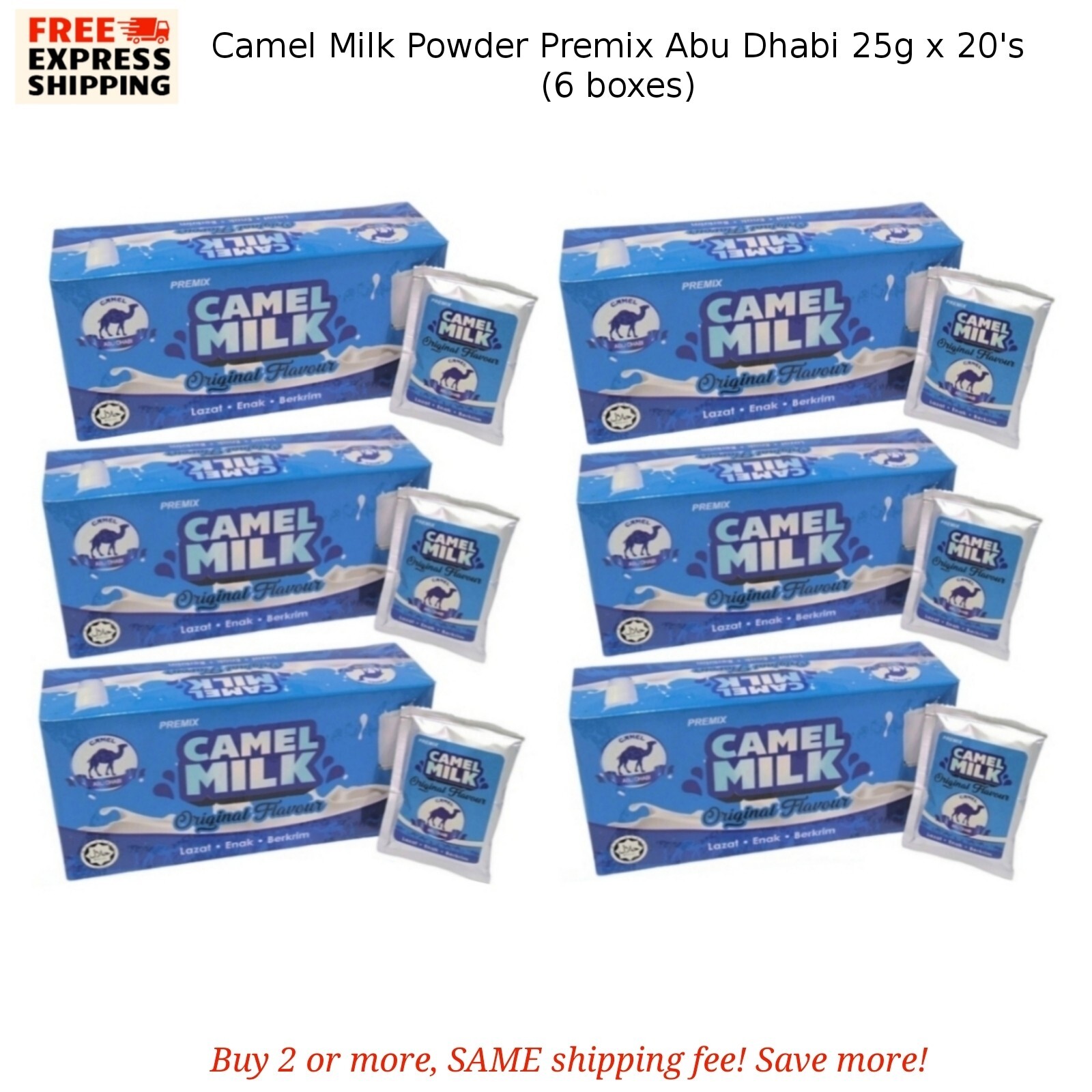 6x Abu Dhabi Camel Milk Powder 25g x 20’s High Protein Calcium Easy to Digest