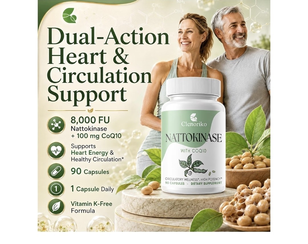 (2pack) Clenoriko Nattokinase with CoQ10 100mg 90 Capsules Heart & Circulatory