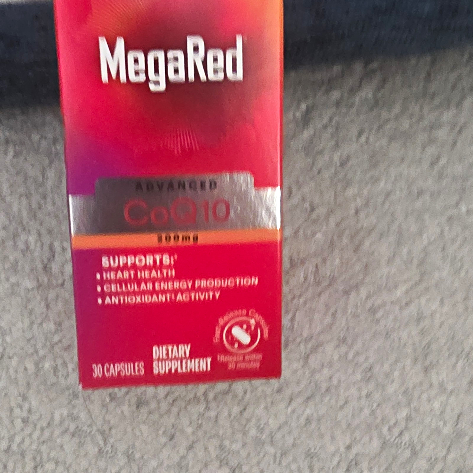 MegaRed Advanced CoQ10 100mg Capsules Heart Health Antioxidant 30 Ct