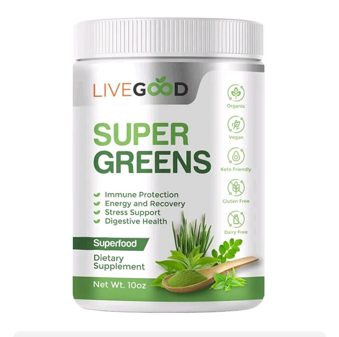 LiveGood ORGANIC SUPER GREENS Superfood Dietary Supplement Immune System