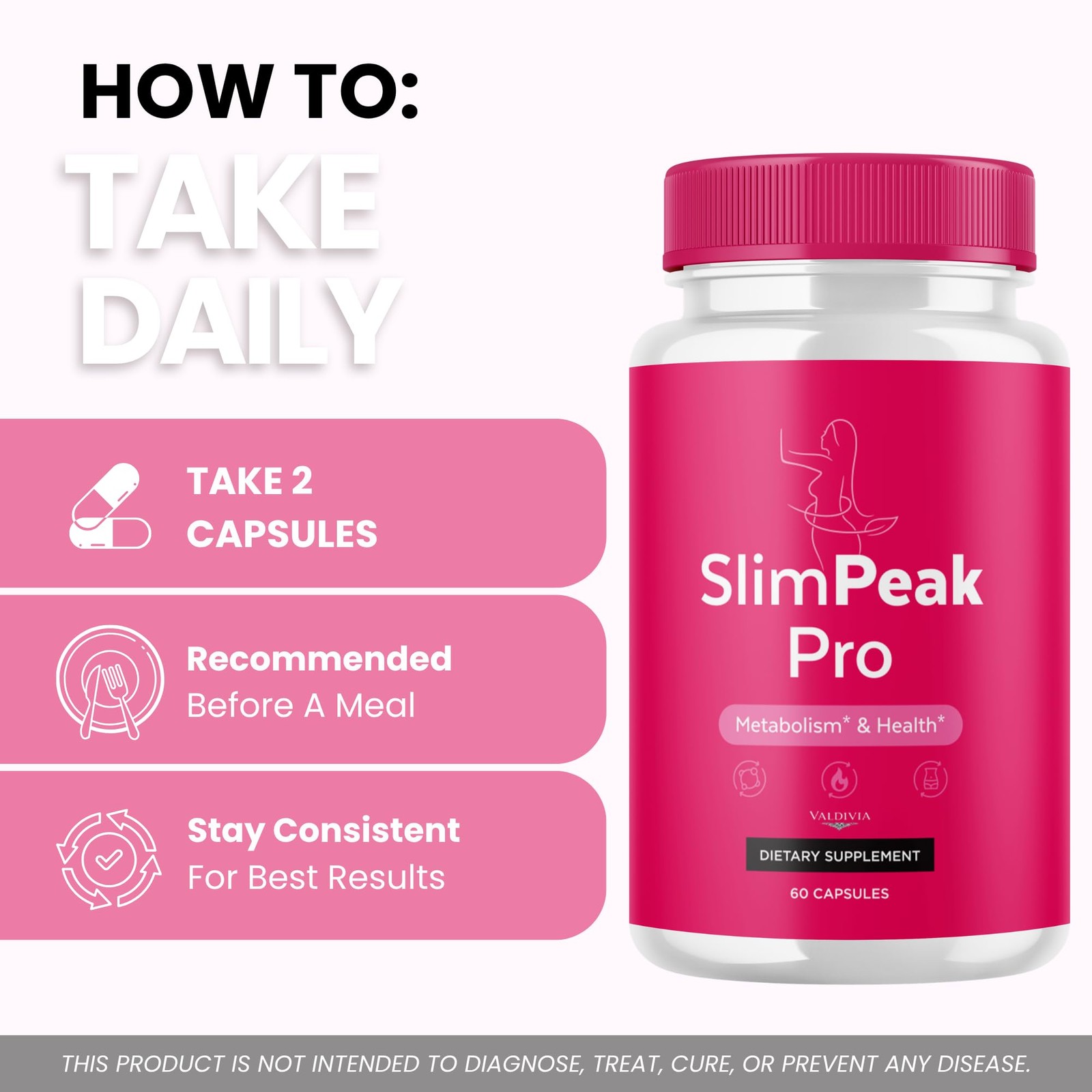Valdivia (5 Pack) SlimPeak Pro 300 Capsules 5 Pack Daily Wellness Supplement