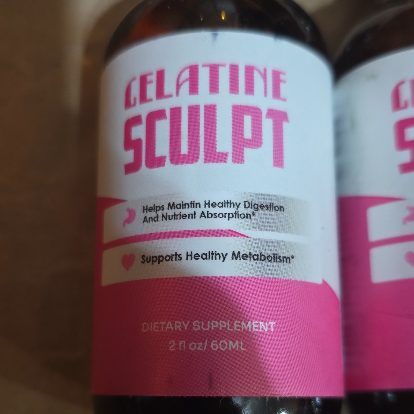 Gelatine Sculpt Liquid Drops Digestive/Metabolism Support Lemon 2 fl oz Lot 2