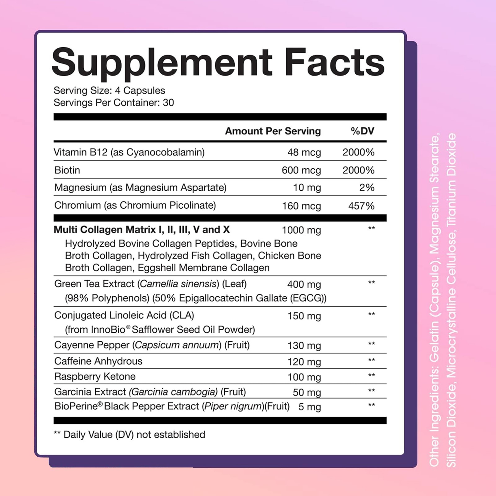 2 Pack Collagenic Burn by Obvi for Unisex – 120 Count Dietary Supplement