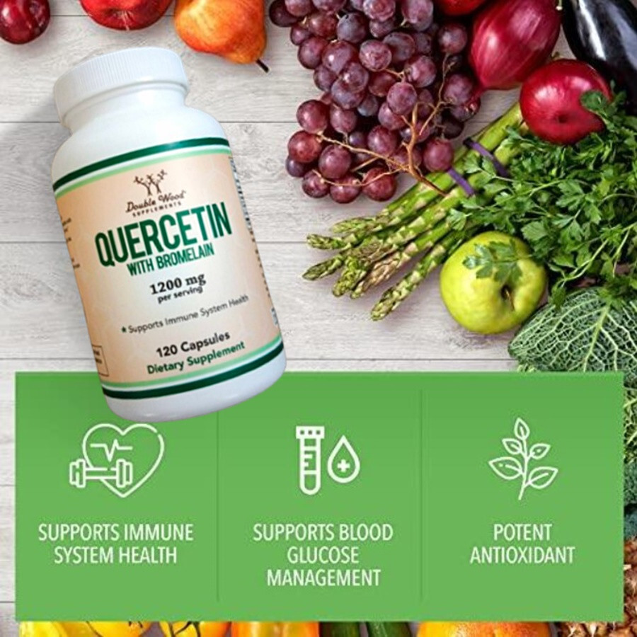 120 capsules Quercetin W/Bromelain Supports Immune System Supplement Gluten Free