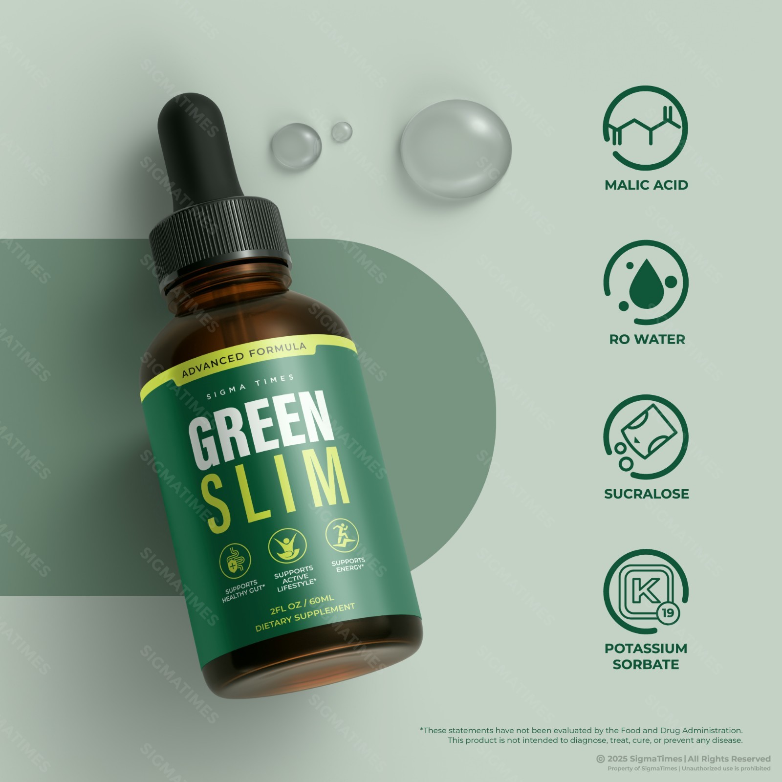 Green Slim Drops, GreenSlim Liquid Supplement for Weight Loss & Energy (30 serv)