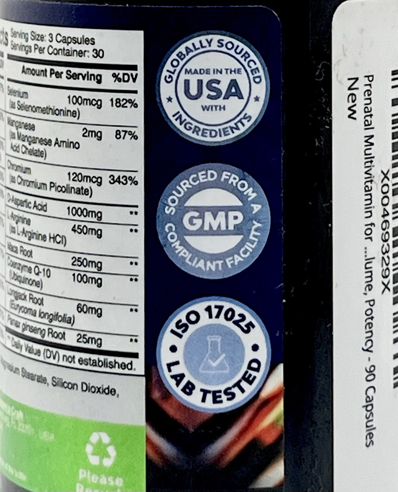 Male Fertility Supplement Pre Conception ~ CoQ10, Methyl Folate, Maca Root 90ct