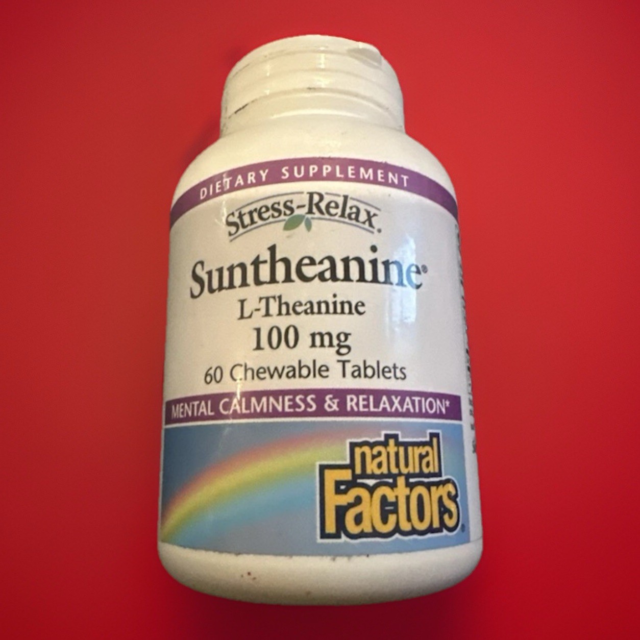 Natural Factors Stress-Relax Suntheanine L-Theanine 100 mg 60 Tabs Exp 5/27