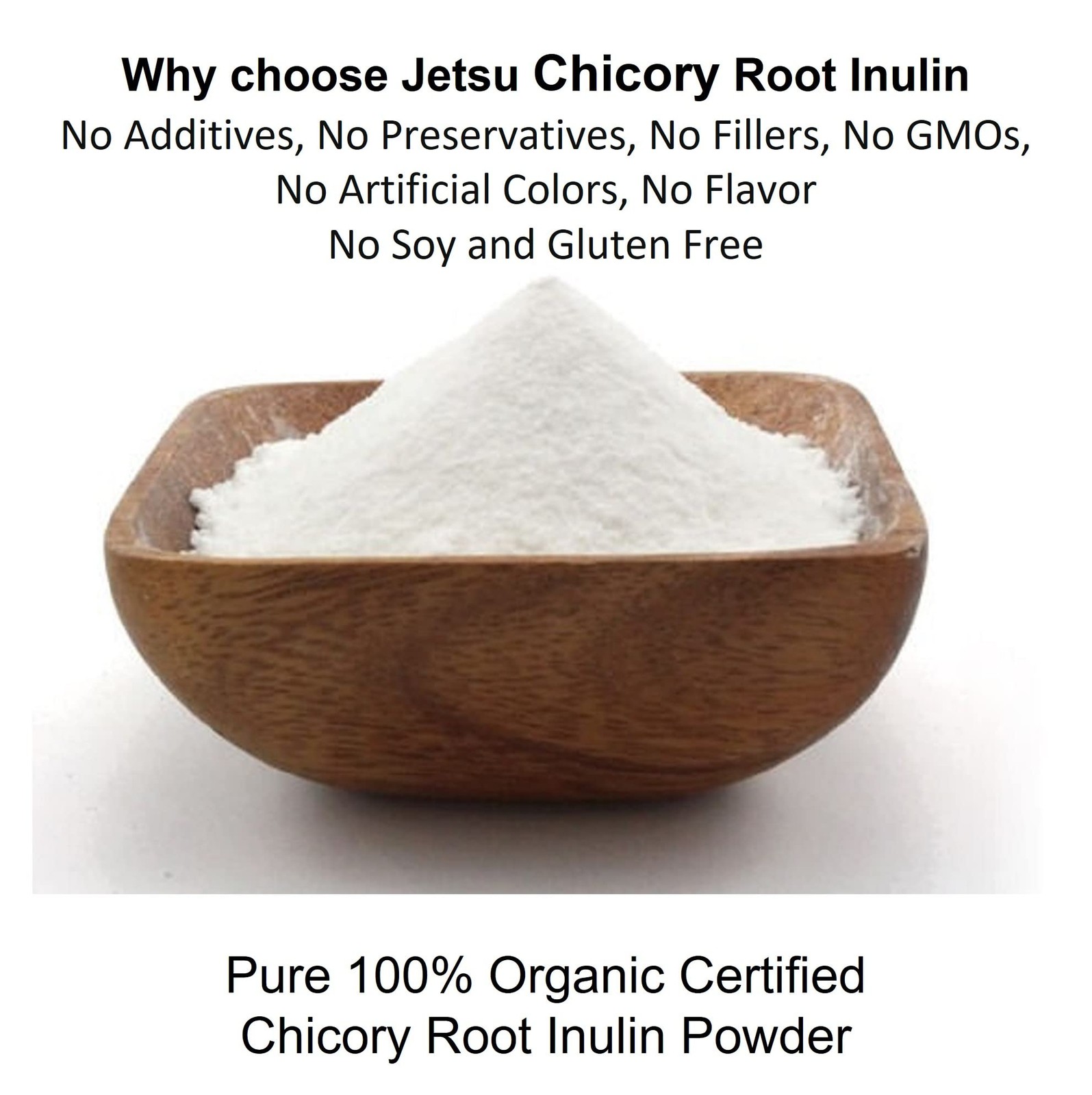 Inulin Powder Organic Chicory Root (FOS), Soluble Inulin Fiber prebiotic