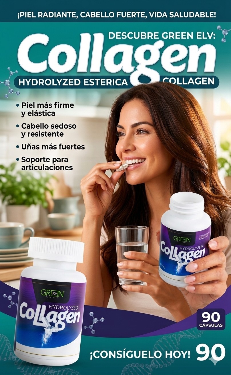 Green Elvn Nutrition Hydrolyzed Collagen Capsules 90 Count Beauty Supplement