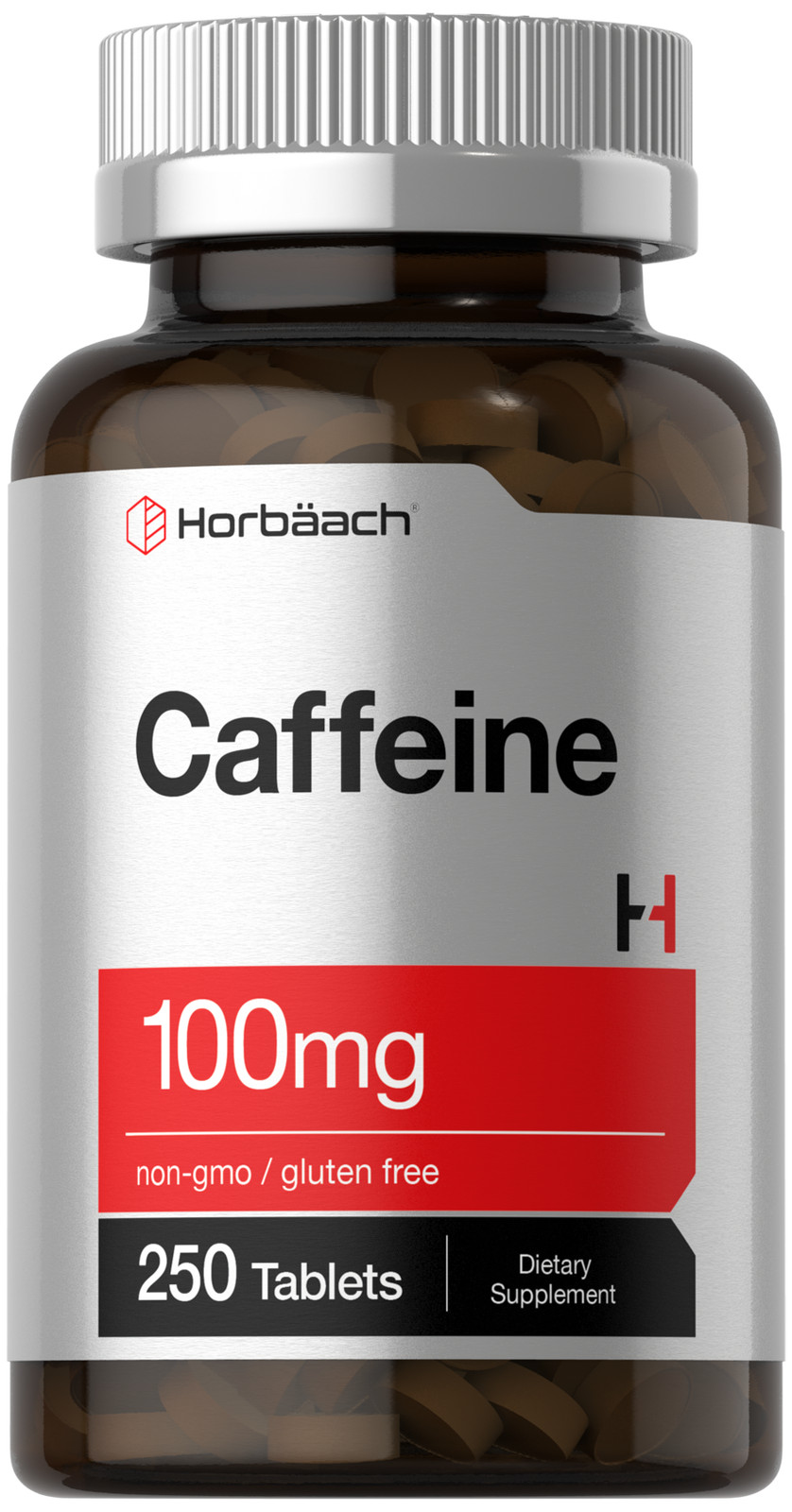 Caffeine Pills 100mg | 250 Tablets | Vegetarian | Non-GMO | by Horbaach