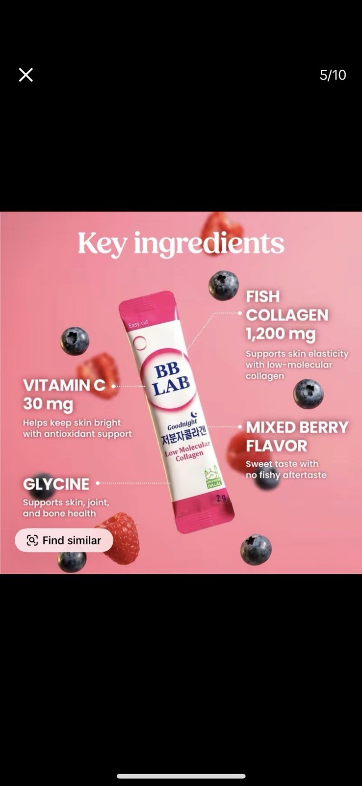 BB Lab Collagen Powder Stick Mix Berry Flavor 2g X 30 Sticks New