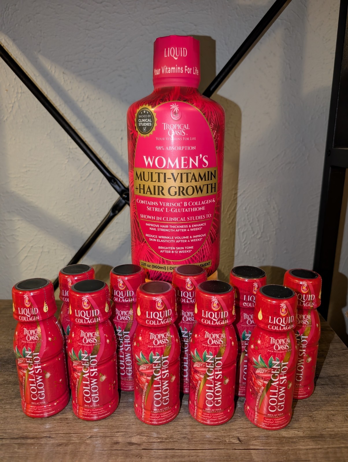 Tropical Oasis Women’s Multi Vitamin Liquid – Hair Growth 32oz + 10 Glow Shots