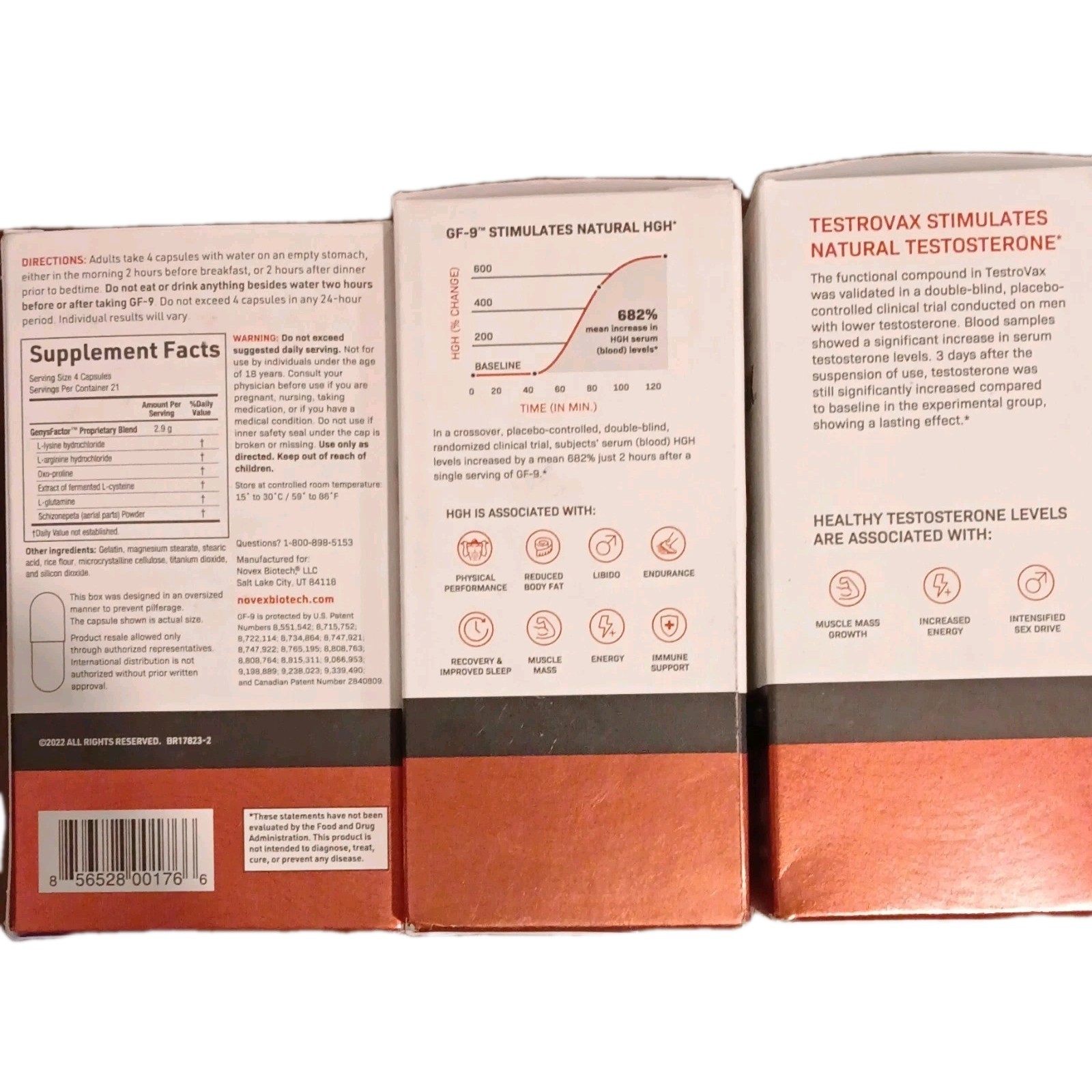 2x NovexBiotech GF-9 High Booster 84 count (168 total) + 1x TestroVax 60 count