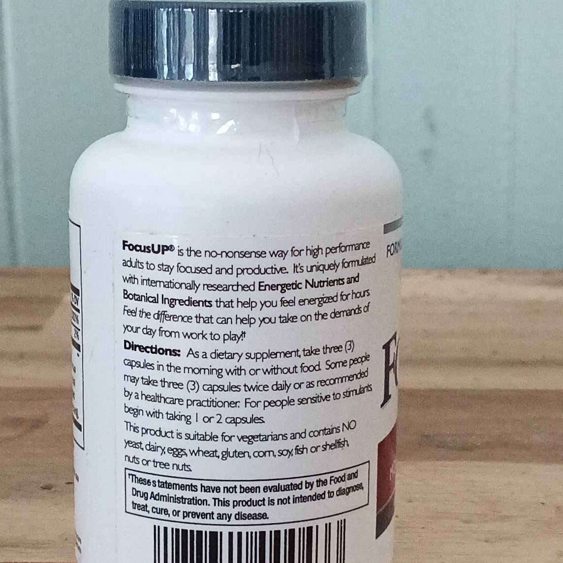 FocusUP Dietary Supplement Capsules Mental Focus & Memory Support 45 Veg GF DF