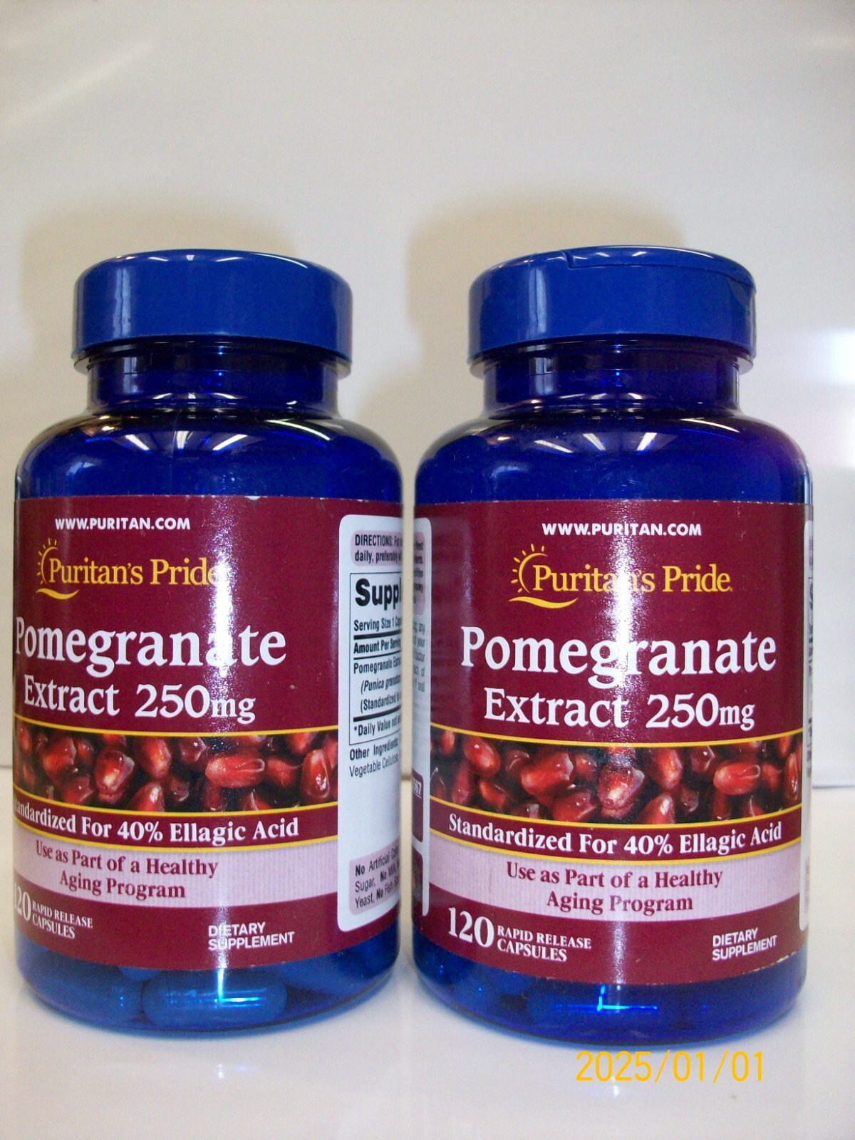 Pomegranate Extract 250mg 120 Capsules (2 Btl.) Promotes Healthy Aging