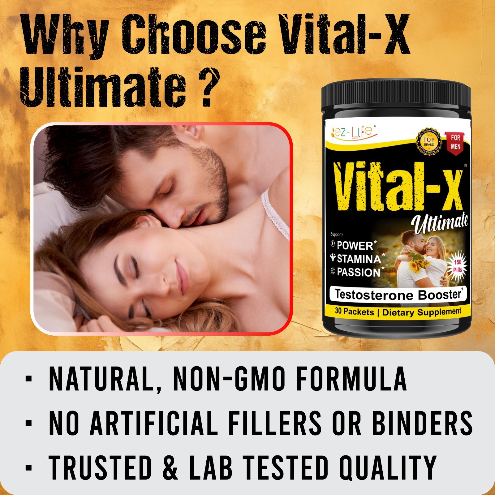 Male Enhancement Supplement, Natural Vitality & Performance Support, Stamina 30