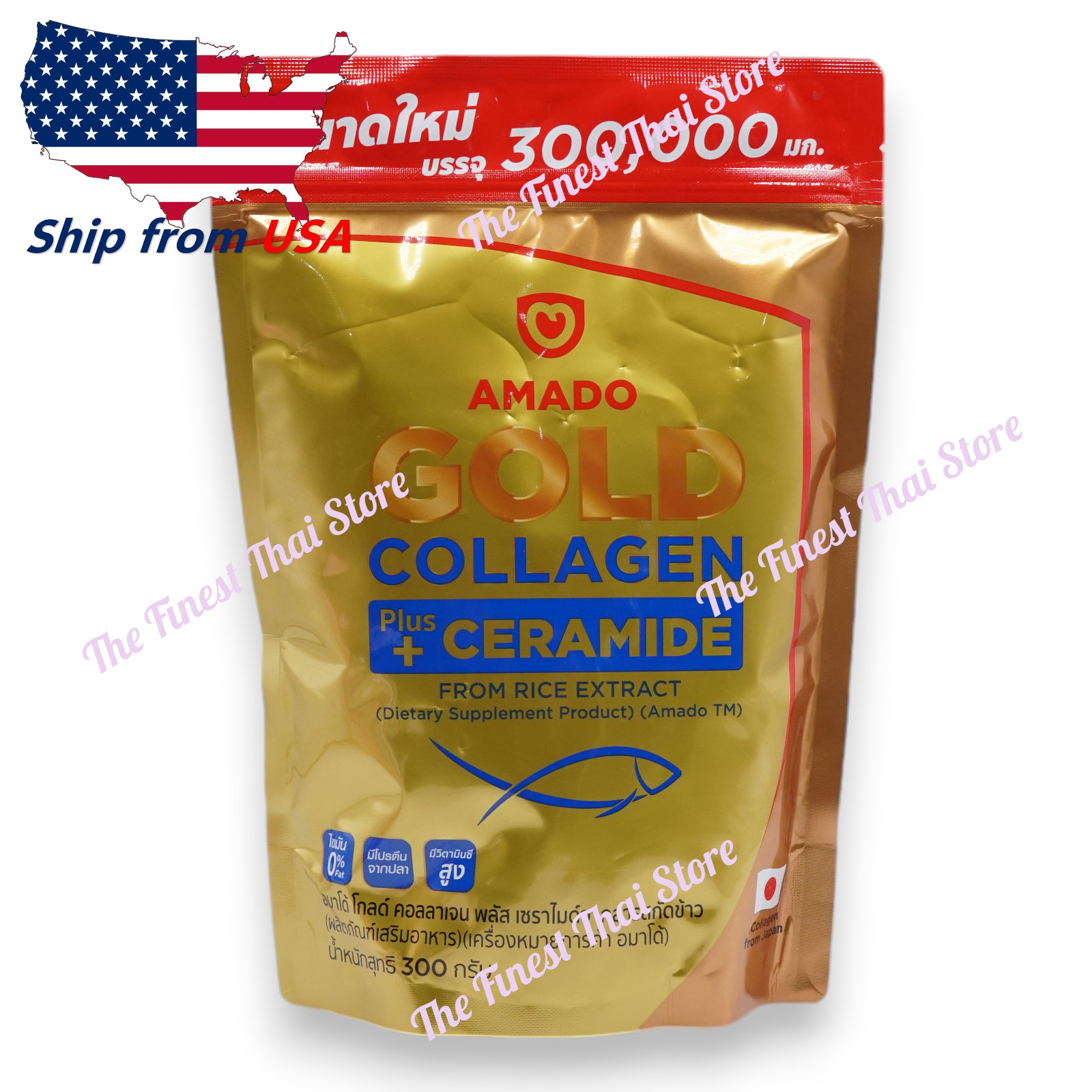 Amado Gold Collagen Gold Collagen Plus Ceramide from Rice Extract 300g