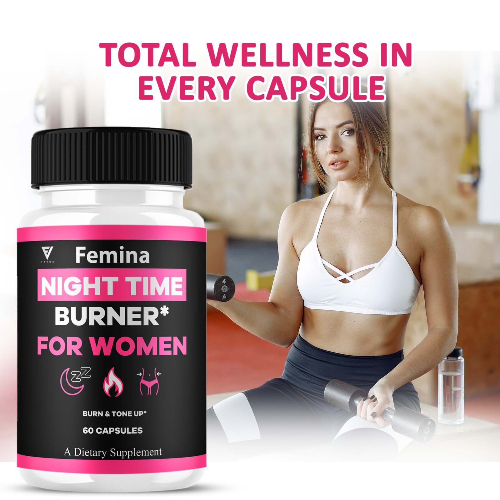 (2 Pack) Femina Night Time Capsules, Femina NightTime Formula (120 Capsules)