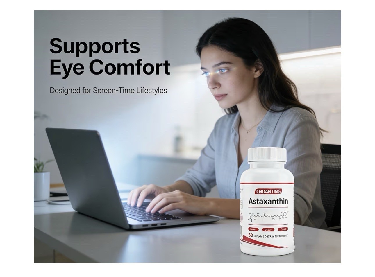 Astaxanthin 12 mg Softgels 60 Count – Antioxidant, Eye & Skin, 30-day supply