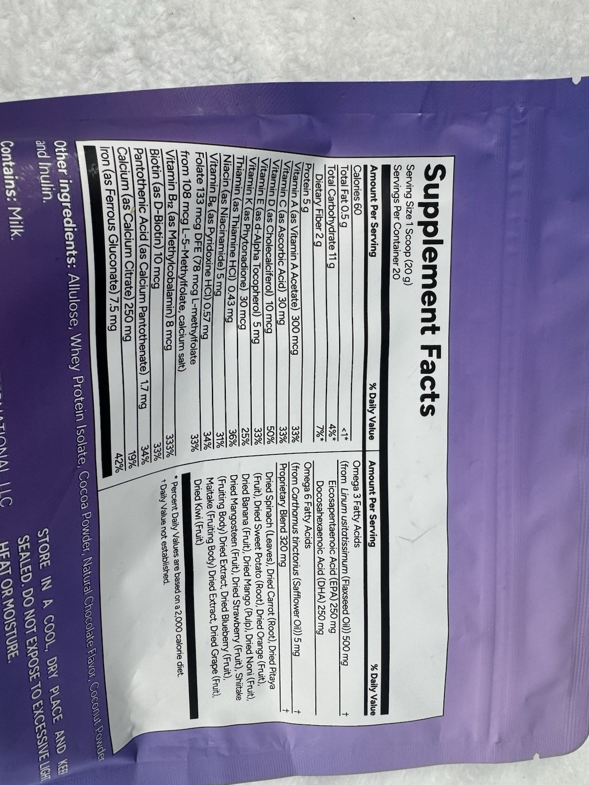 Vital Health Genius Shake Chocolate 400g 20 Servings Protein Fiber Omega 3 New