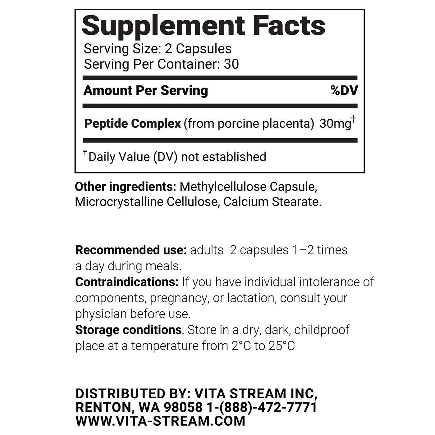 Plavelle – Placenta Peptide Bioregulator 30 & 60 Capsules – Free Shipping