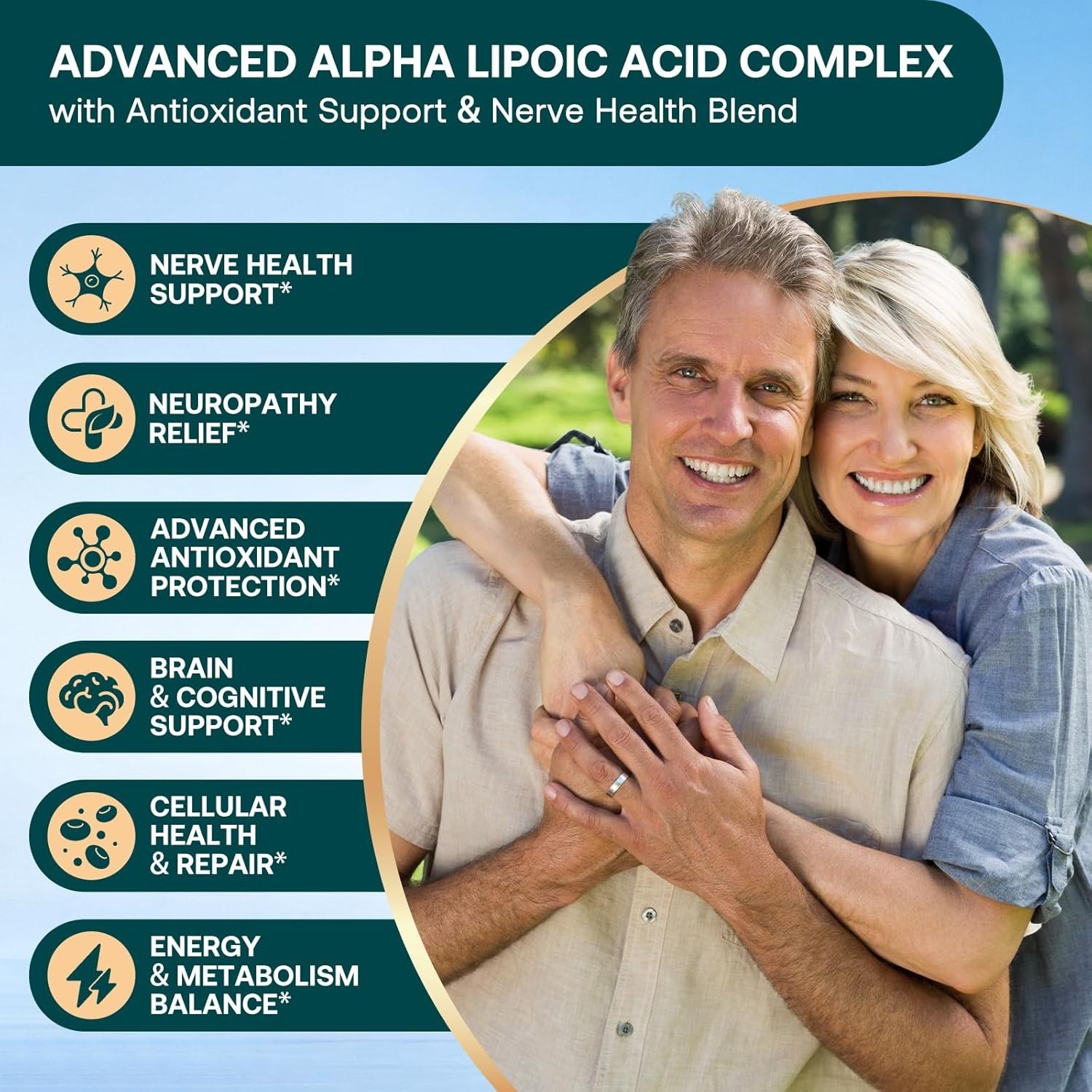 2-Pack Neuropathy Support Alpha Lipoic Acid Benfotiamine NAC B-Complex 120 Each