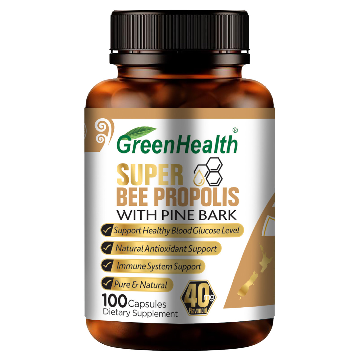 New Zealand Bee Propolis 2600mg x 100 Capsules