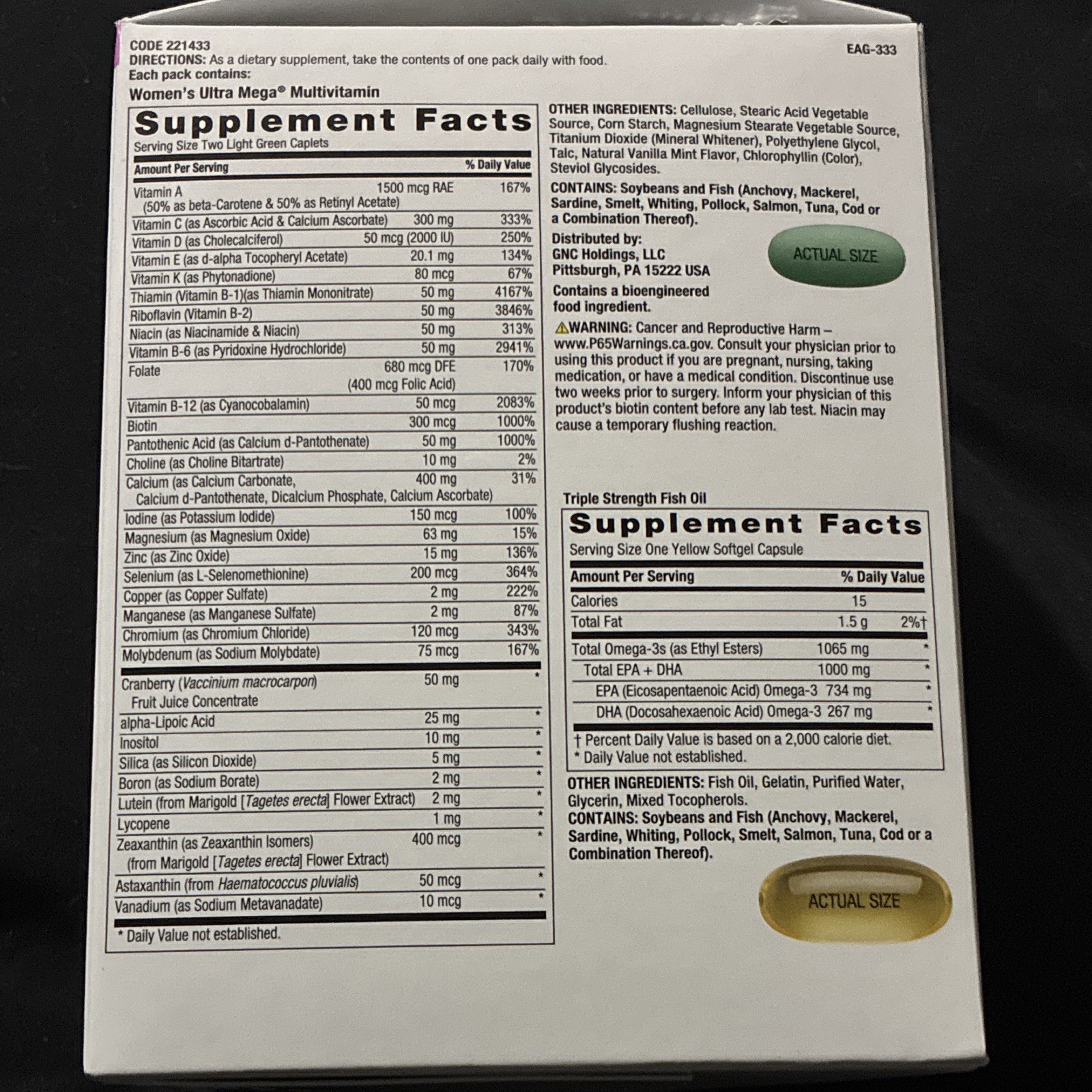 GNC Women’s Whole Body Vitapak Program Multivitamin Gluten-Free 30 Packs