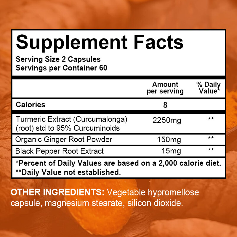 TURMERIC 95% CURCUMIN 2400mg EXTRACT GINGER BLACK PEPPER ANTIOXIDANT BEST