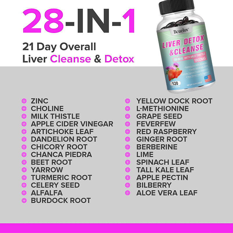 Milk Thistle Silymarin Artichoke Dandelion Choline – 120 Capsules – Liver Plus *