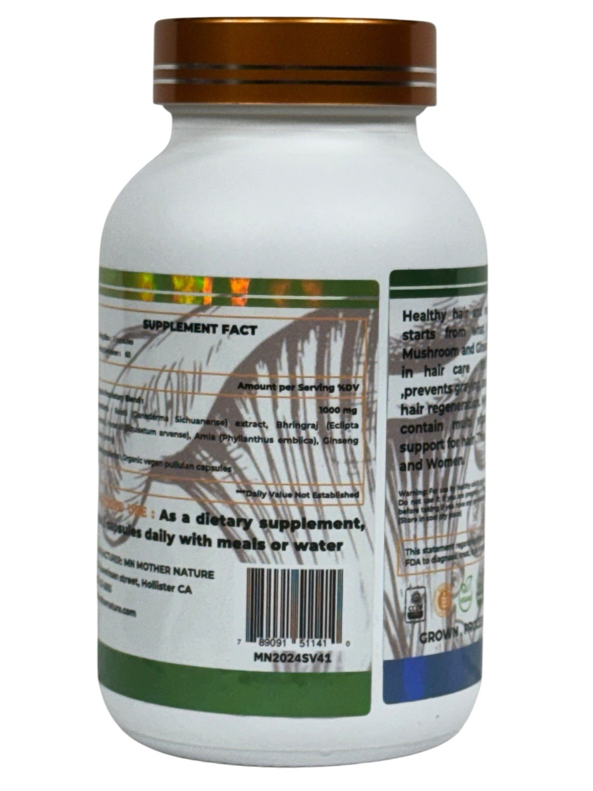 Mother Nature Hair Growth Supplements for Adults – 120 Capsules